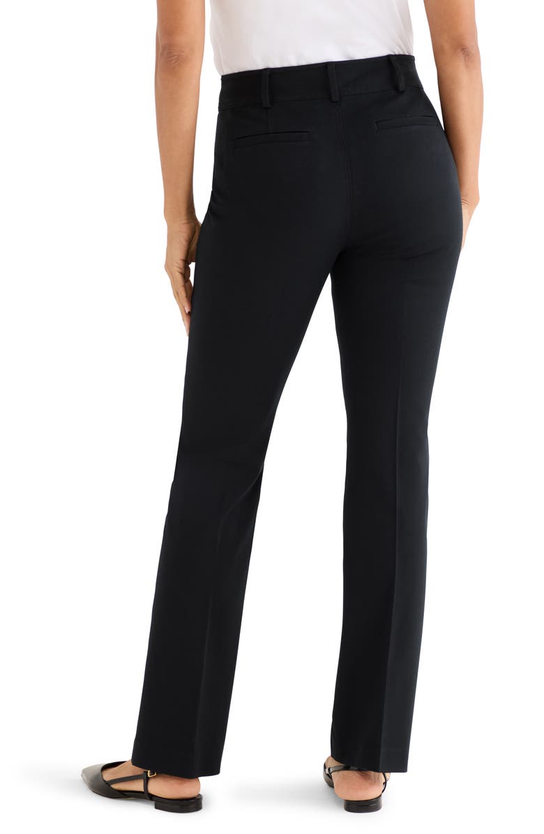 NIC+ZOE Plaza Demi Boot Stretch Cotton Blend Pants, Alternate, color, Black Onyx