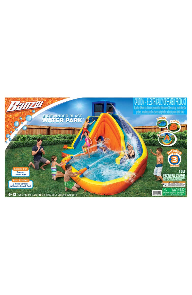 Banzai Sidewinder Blast Water Park Inflatable Outdoor Backyard Water Slide Ages 512, Alternate, color,