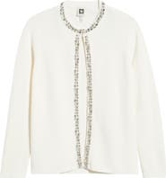 Anne Klein Rhinestone Trim Cardigan