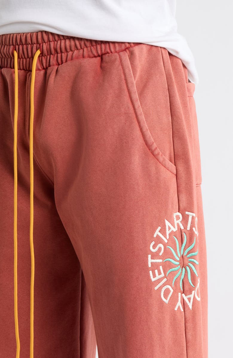 DIET STARTS MONDAY Sol Embroidered Wide Leg Sweatpants, Alternate, color, Red