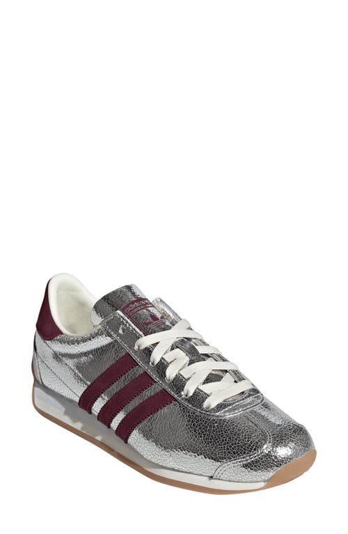 Adidas Originals Adidas Country Low Top Sneaker In Silver/maroon/off White
