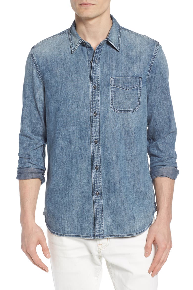 Nelson Slim Fit Sport Shirt, Main, color, 11 YEARS CASTOR
