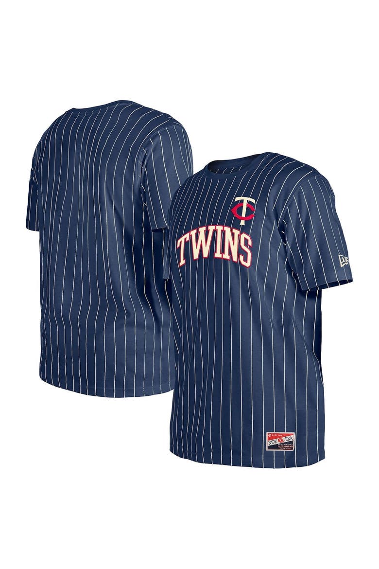 Men's New Era Navy Minnesota Twins Throwback Pinstripe T-Shirt, Alternate, color, Navy