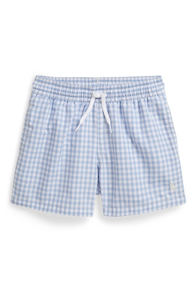 Kids' Traveler Gingham Check Swim Trunks (Men) | Nordstrom