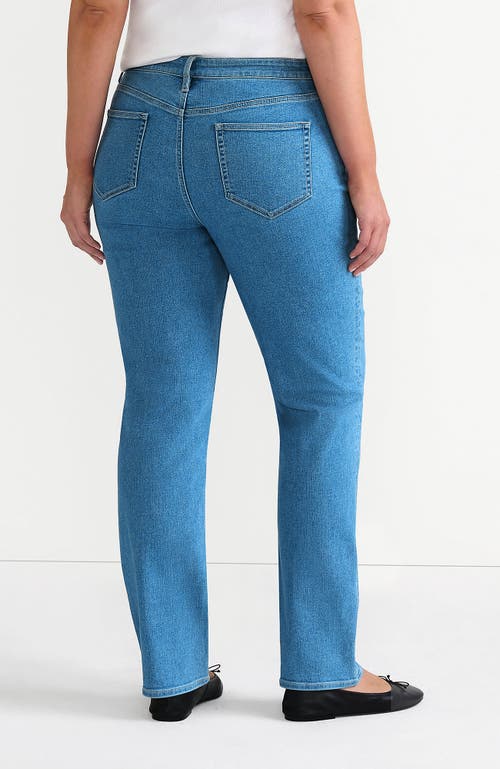 LANDS' END LANDS' END RECOVER MID RISE STRAIGHT LEG BLUE JEANS