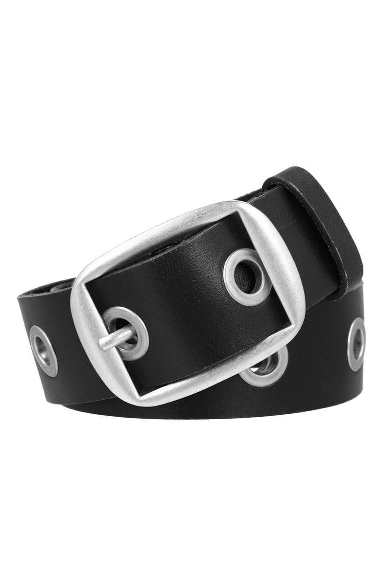 AllSaints Eyelet Leather Belt, Main, color,