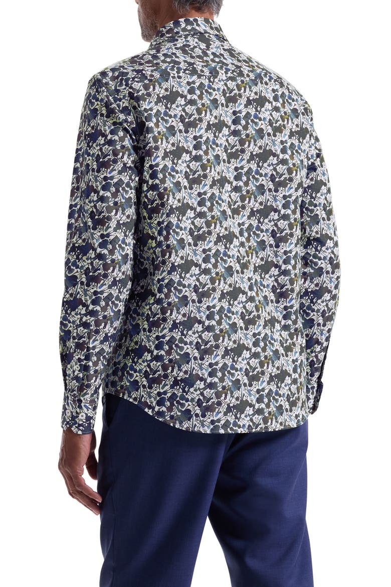 Julian Shaped Fit Orchestra Print Cotton Button-Up Shirt, Alternate, color, TRUFFLE