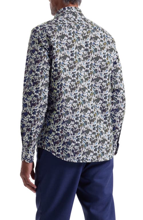 Bugatchi Julian Shaped Fit Orchestra Print Cotton Button-up Shirt In Brown