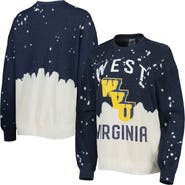 GAMEDAY COUTURE Women's Gameday Couture Navy West Virginia Mountaineers Twice As Nice Faded Dip-Dye Pullover Sweatshirt
