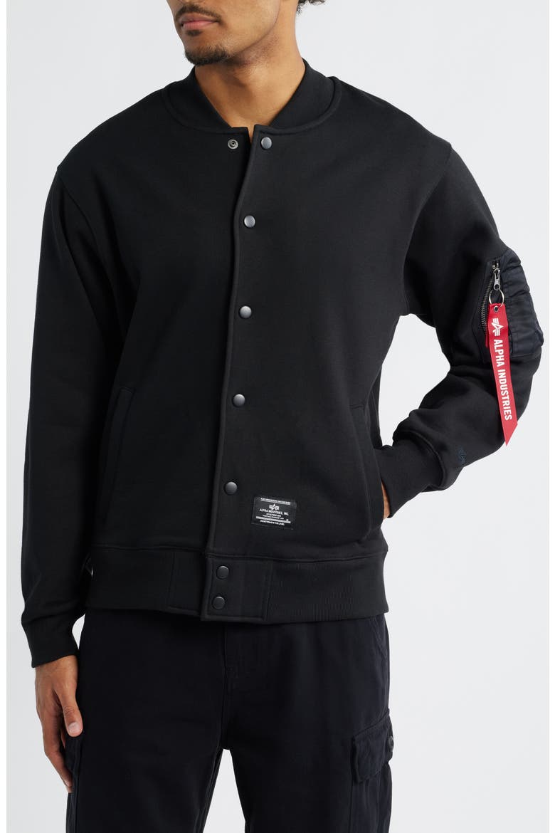 MA-1 Fleece Jacket, Alternate, color, BLACK