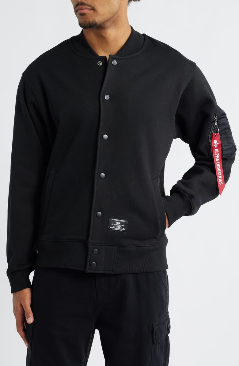 Alpha Industries MA-1 Fleece Jacket, Alternate, color, Black