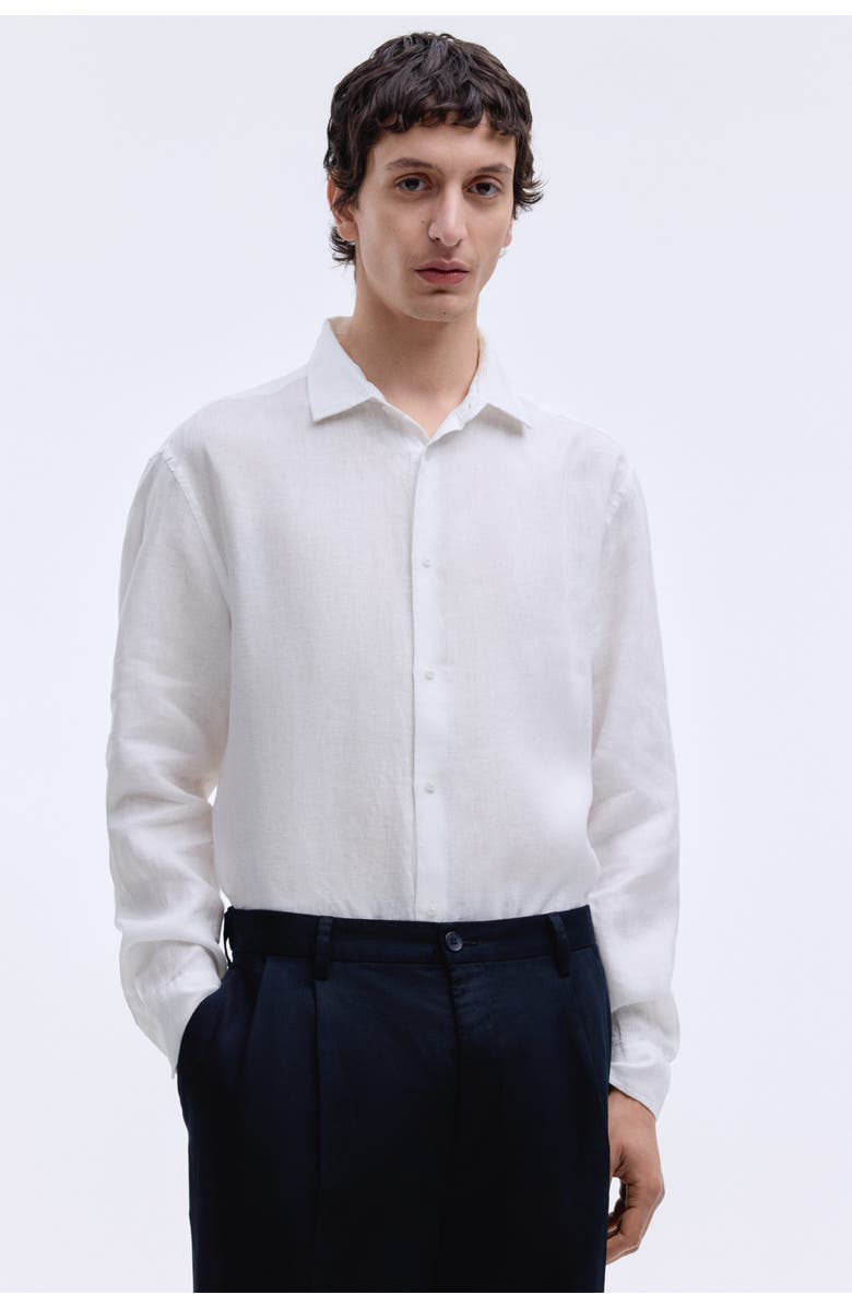 H&M Slim fit linen shirt, Main, color, White