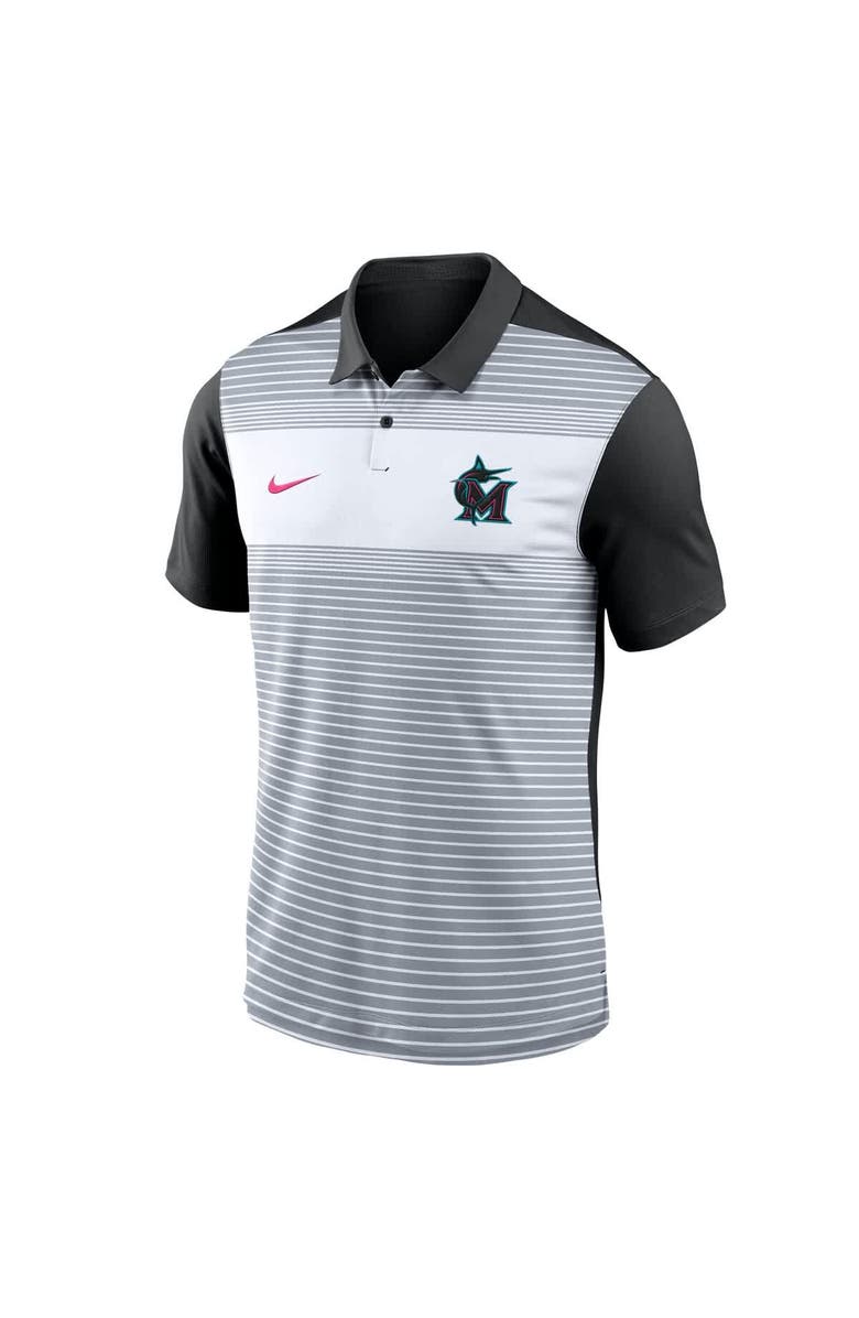 Nike Men's Nike White/Black Miami Marlins 2025 City Connect Fashion Legacy Icon Vapor Performance Polo, Alternate, color, White