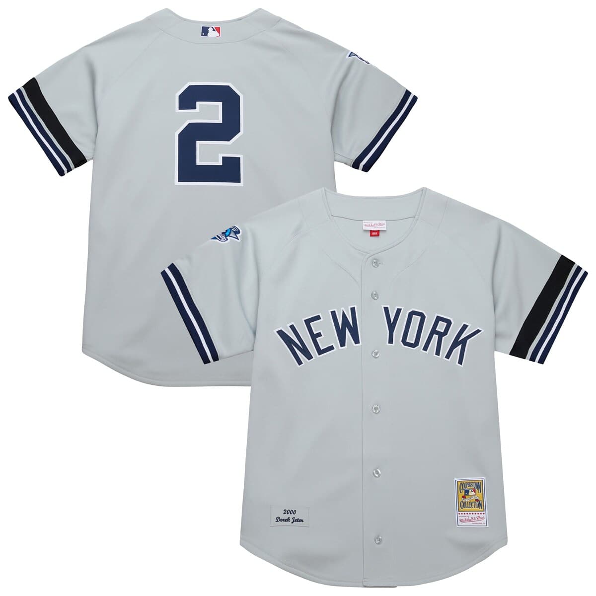 Men's Mitchell & Ness Derek Jeter Gray New York Yankees