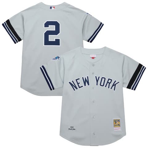 Men's Mitchell & Ness Derek Jeter Gray New York Yankees Cooperstown Collection 2000 World Series Authentic Jersey