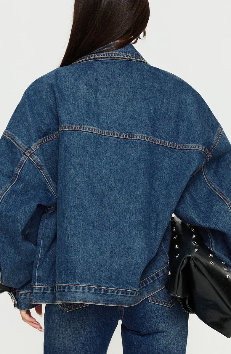 Princess Polly Riina Denim Bomber Jacket, Alternate, color, Denim