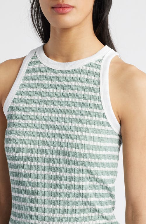 Loveappella Stripe Racerback Tank In Sage