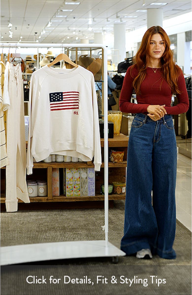 Logo Flag French Terry Crewneck Sweatshirt, sales video thumbnail