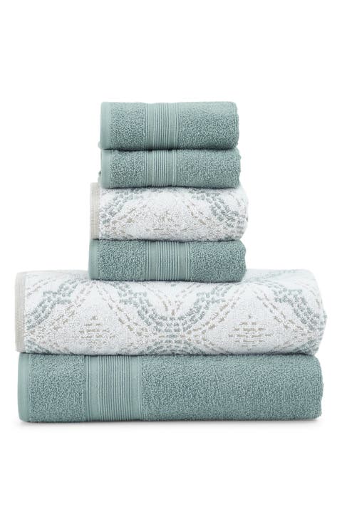 6 Piece Yarn Dye Towel Set
