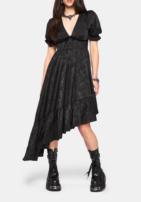 Elaria Jacquard Asymmetric Midaxi Dress