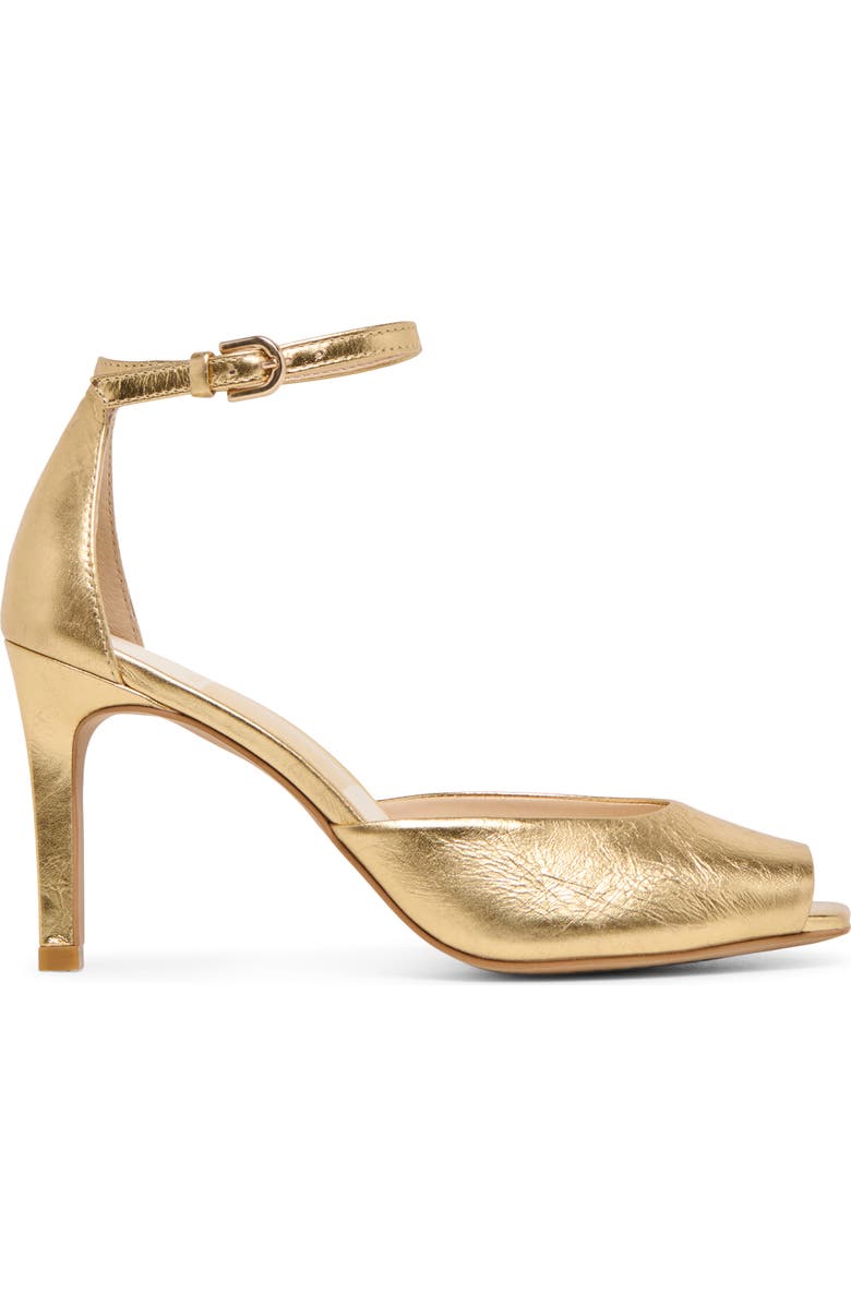 Dolce Vita Serlo Ankle Strap Pump, Alternate, color, Gold Crinkle Patent