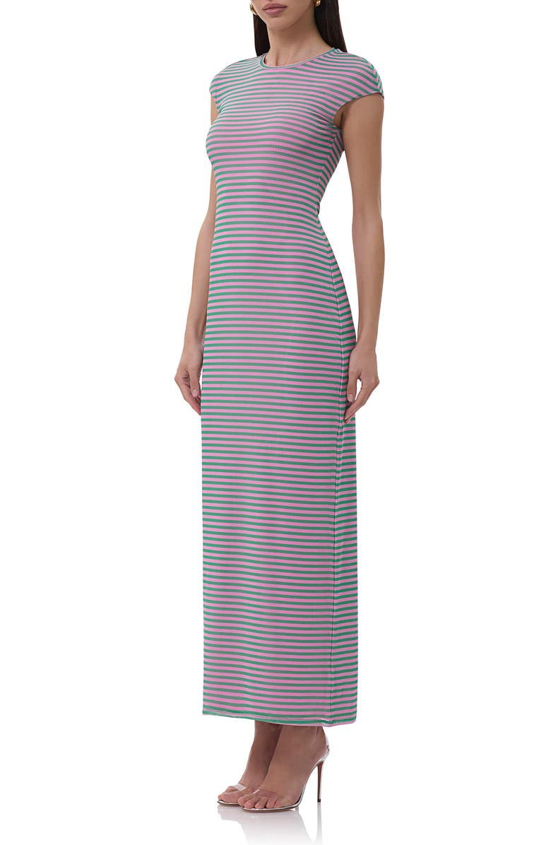 AFRM Cody Mesh Maxi Dress, Alternate, color, Rose Stripe