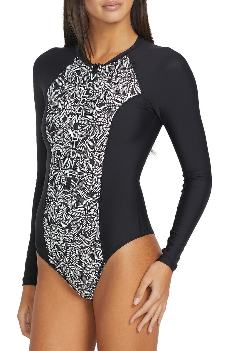 Volcom Be My Fond Long Sleeve One-Piece Rashguard Swimsuit, Alternate, color, 