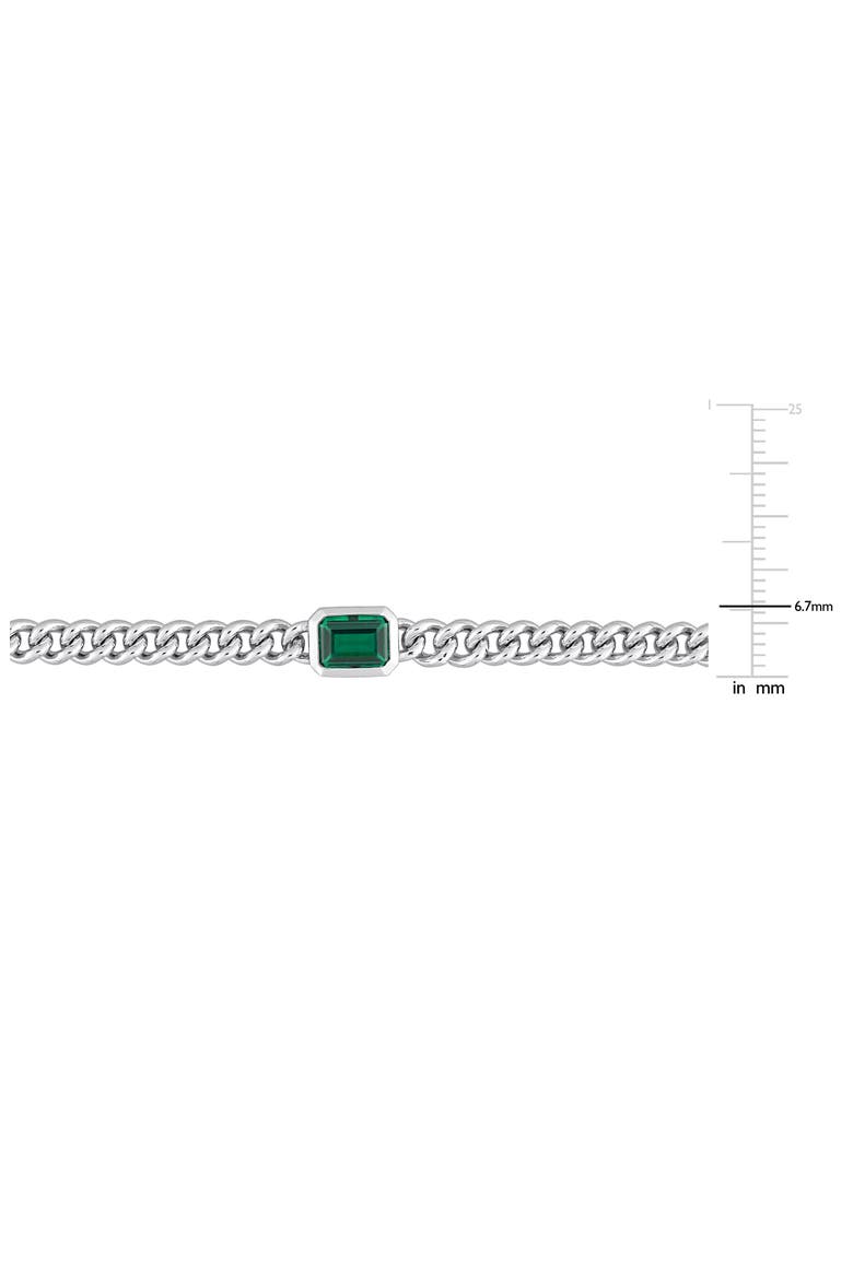 Sterling Silver Lab Grown Emerald Necklace & Bracelet Set, Alternate, color, GREEN