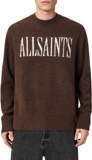 AllSaints Stamp Logo Intarsia Crewneck Sweater