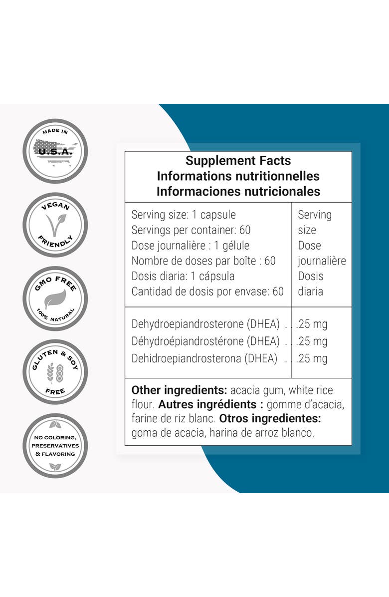SuperSmart DHEA 25mg, Alternate, color, NO COLOR