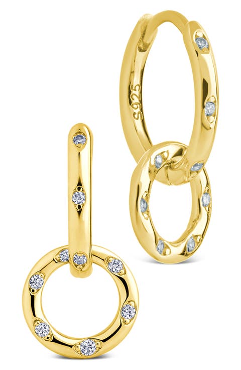 Double Halo Pavé Drop Earrings