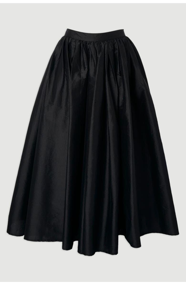 Karen Millen Taffeta Woven Maxi Skirt, Alternate, color, Black