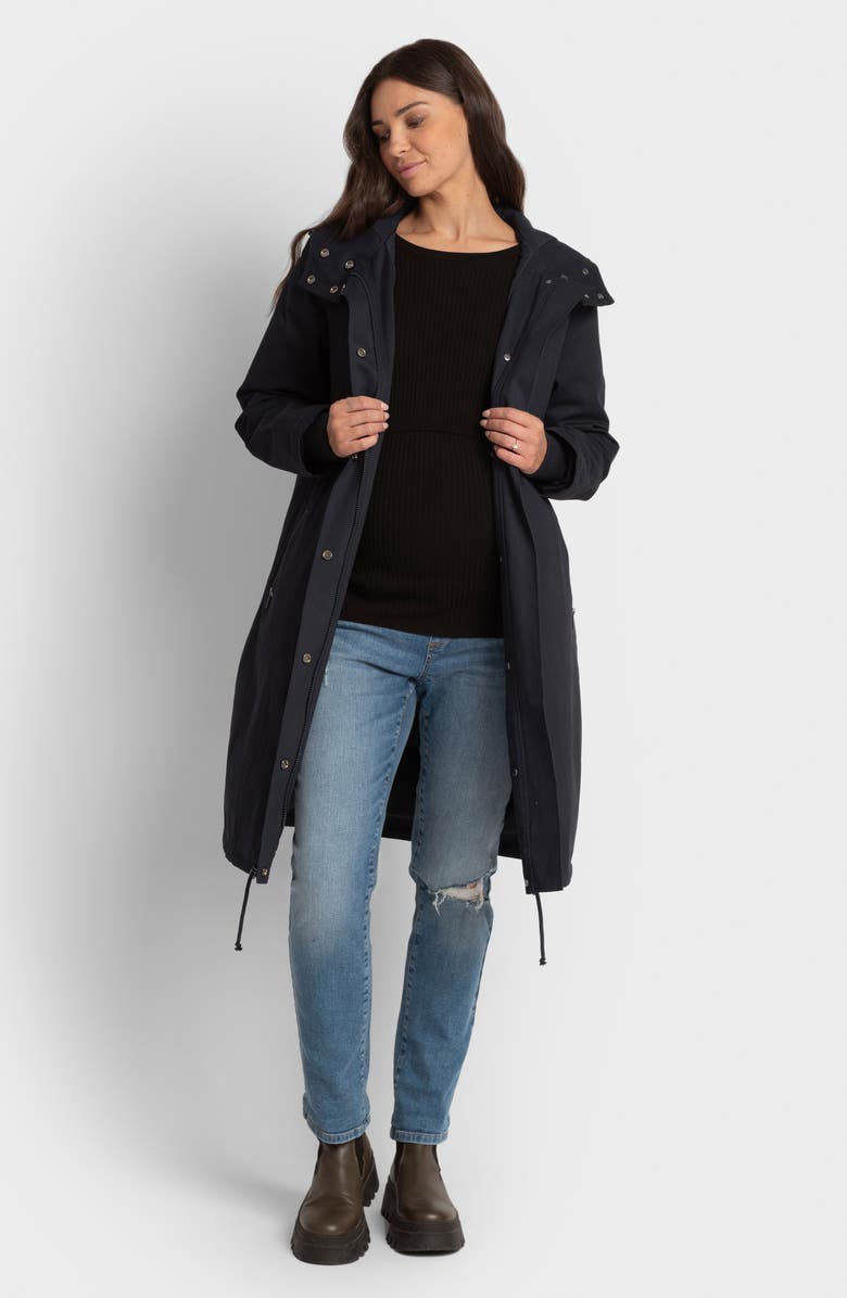 Seraphine Down Maternity Parka with Removable Faux Fur Trim, Alternate, color, 