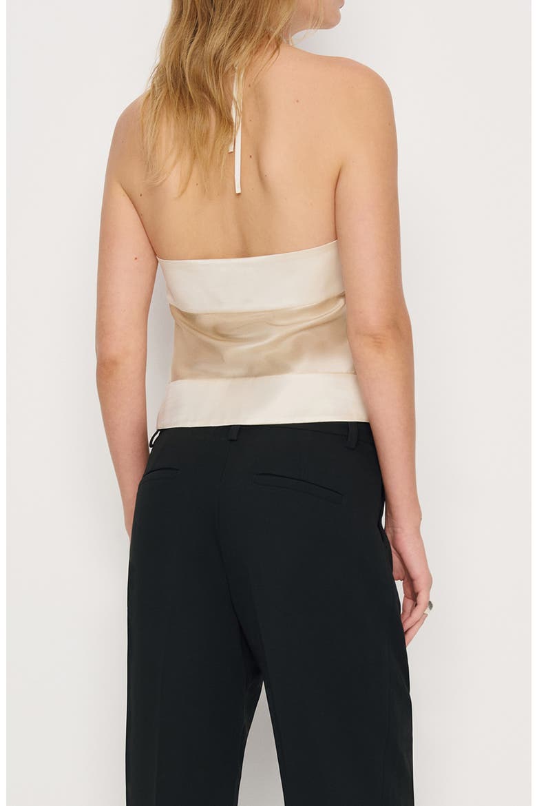 Jillian Halter Silk Top, Alternate, color, ALMOND
