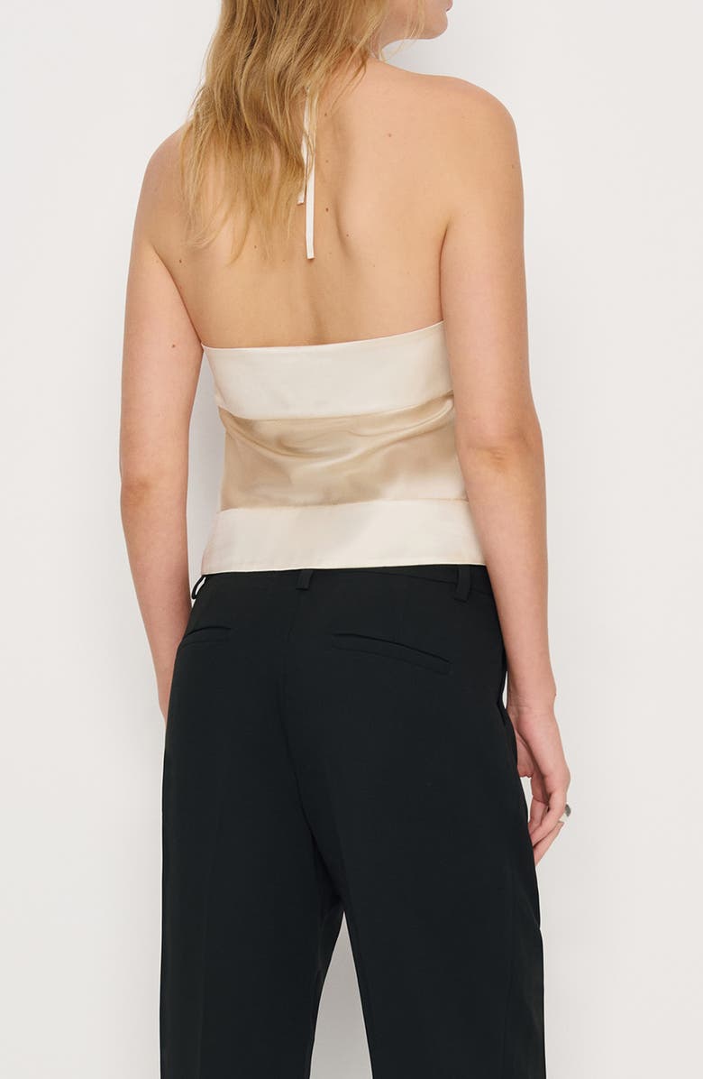 Reformation Jillian Halter Silk Top, Alternate, color, Almond
