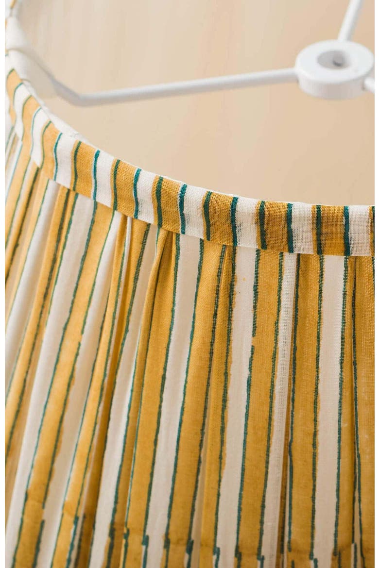Candystripe Pleated Lamp Shade, Alternate, color, Yellow