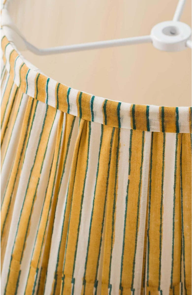 Mela Artisans Candystripe Pleated Lamp Shade, Alternate, color, Yellow