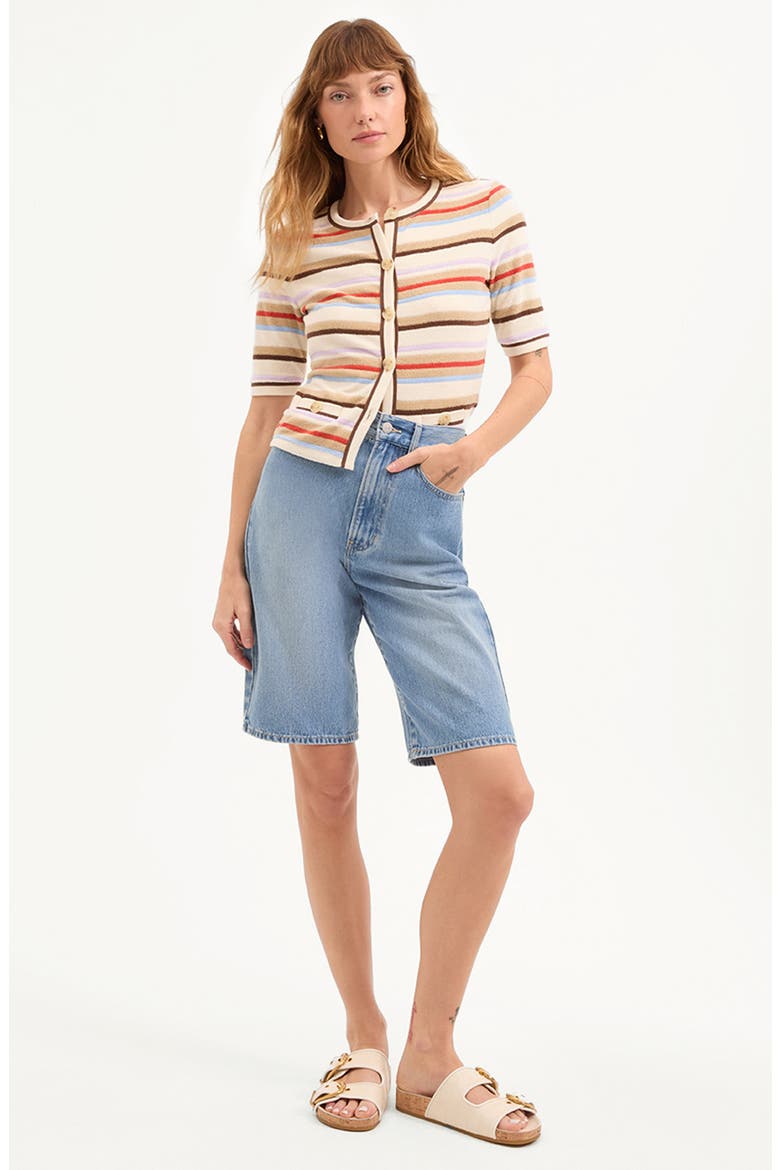 Denim Bermuda Shorts, Alternate, color, SILVERWOOD BLUE
