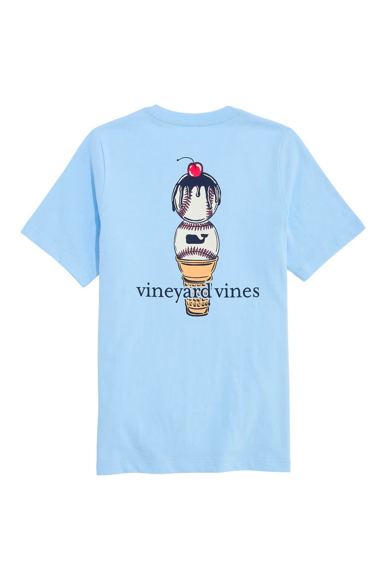 Kids' Baseball Ice Cream Cone Cotton Graphic T-Shirt, Alternate, color, JAKE BLUE