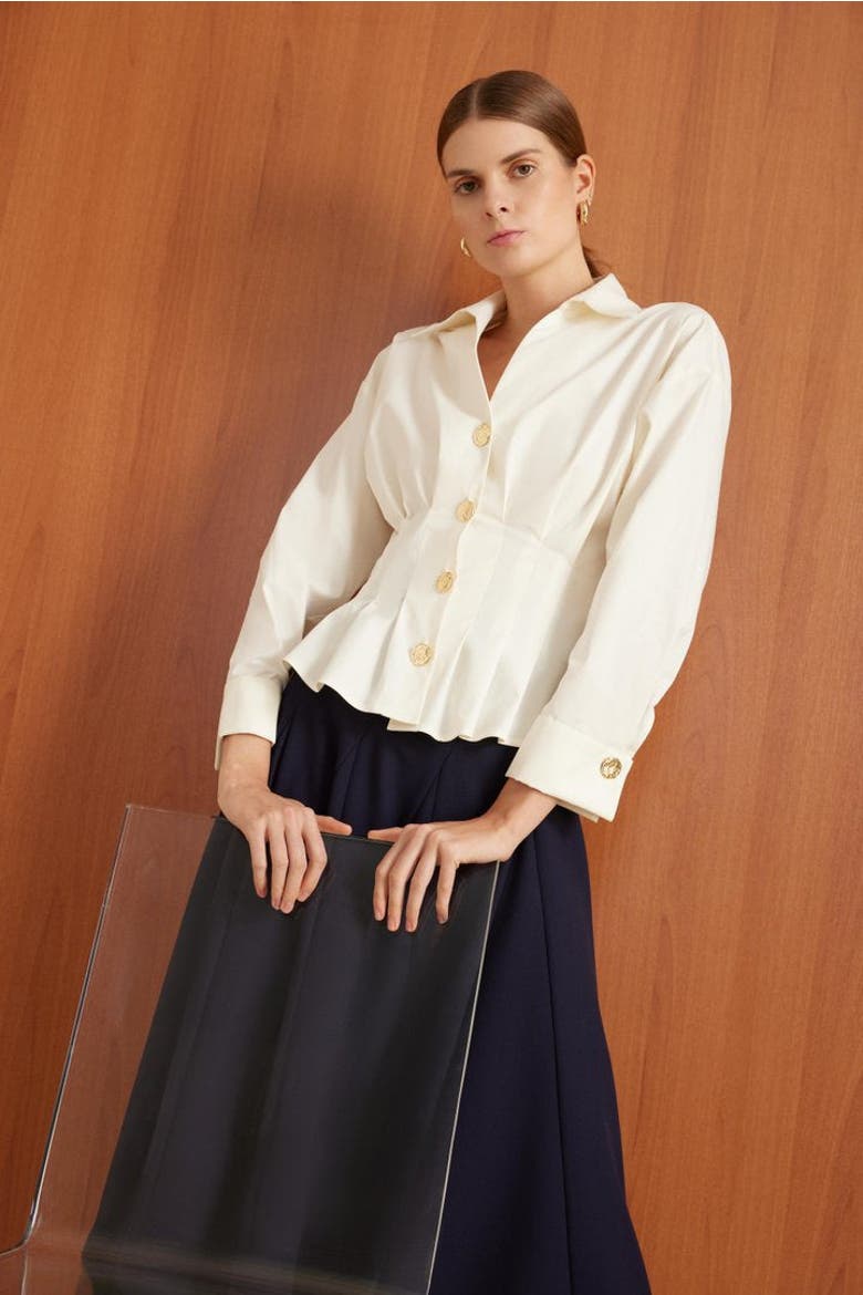 Agustin Cotton Shirt, Alternate, color, BONE