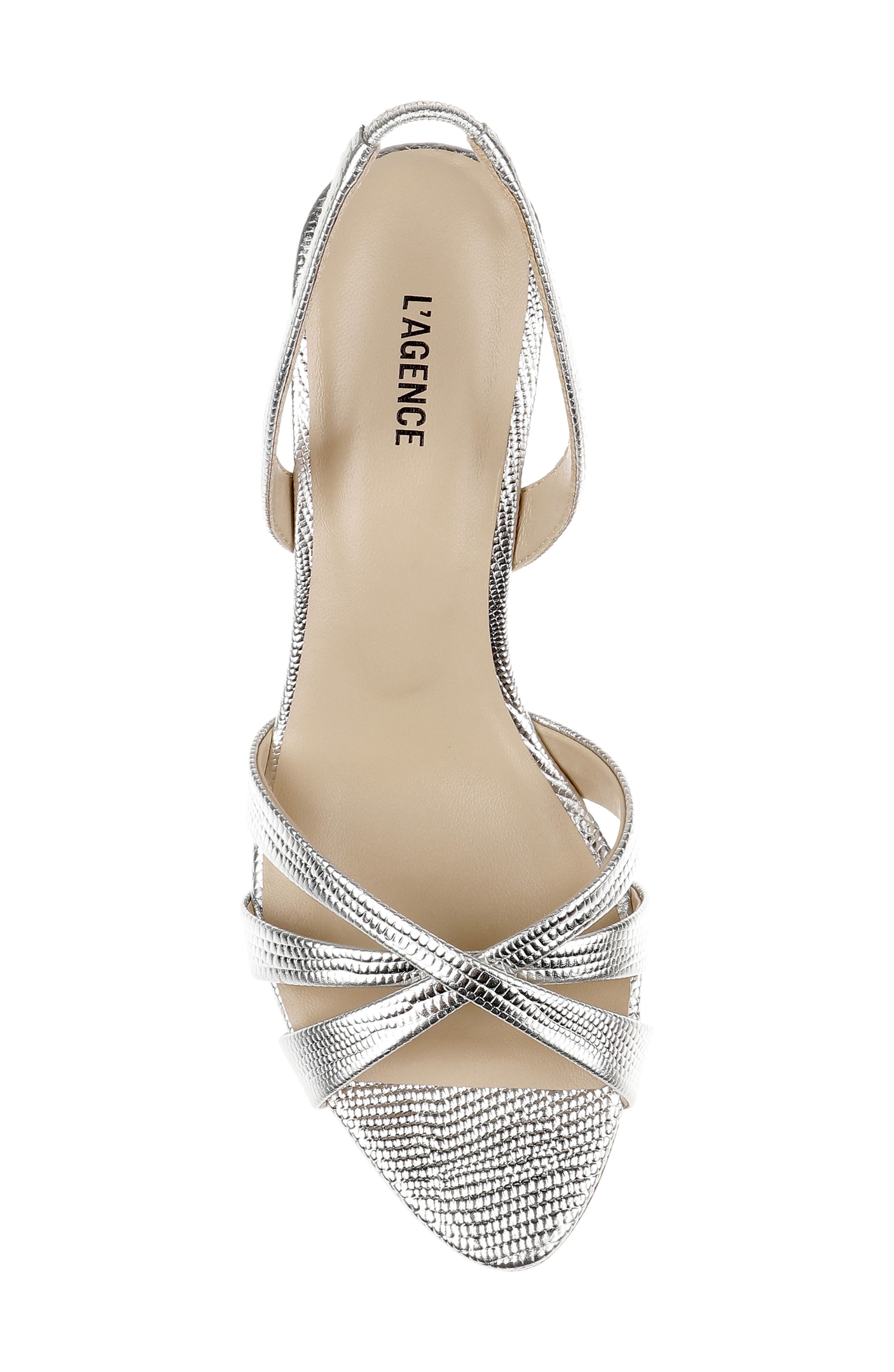 L'AGENCE Colwill Slingback Sandal, Alternate, color, Silver Lizard