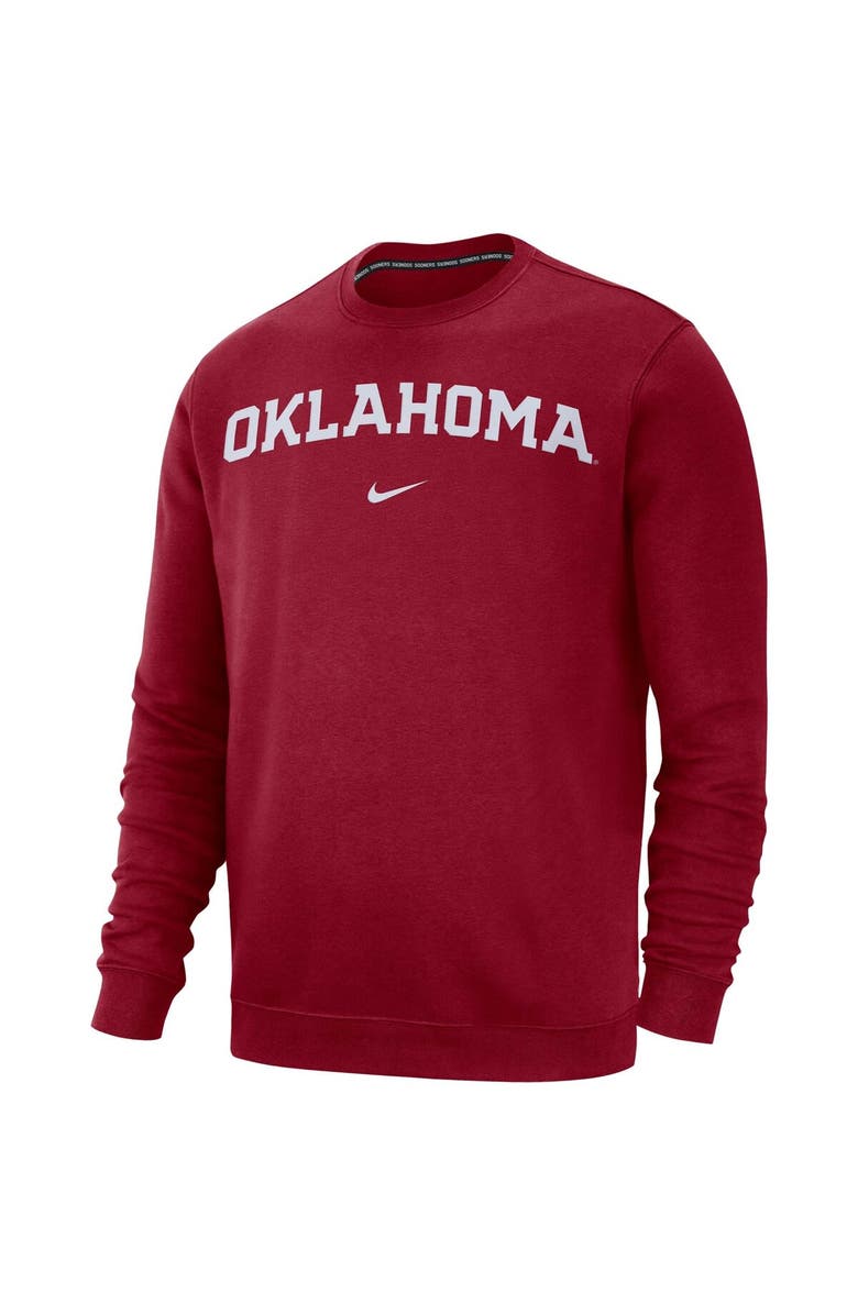Nike Men's Nike Crimson Oklahoma Sooners Club Fleece Sweatshirt, Alternate, color, 