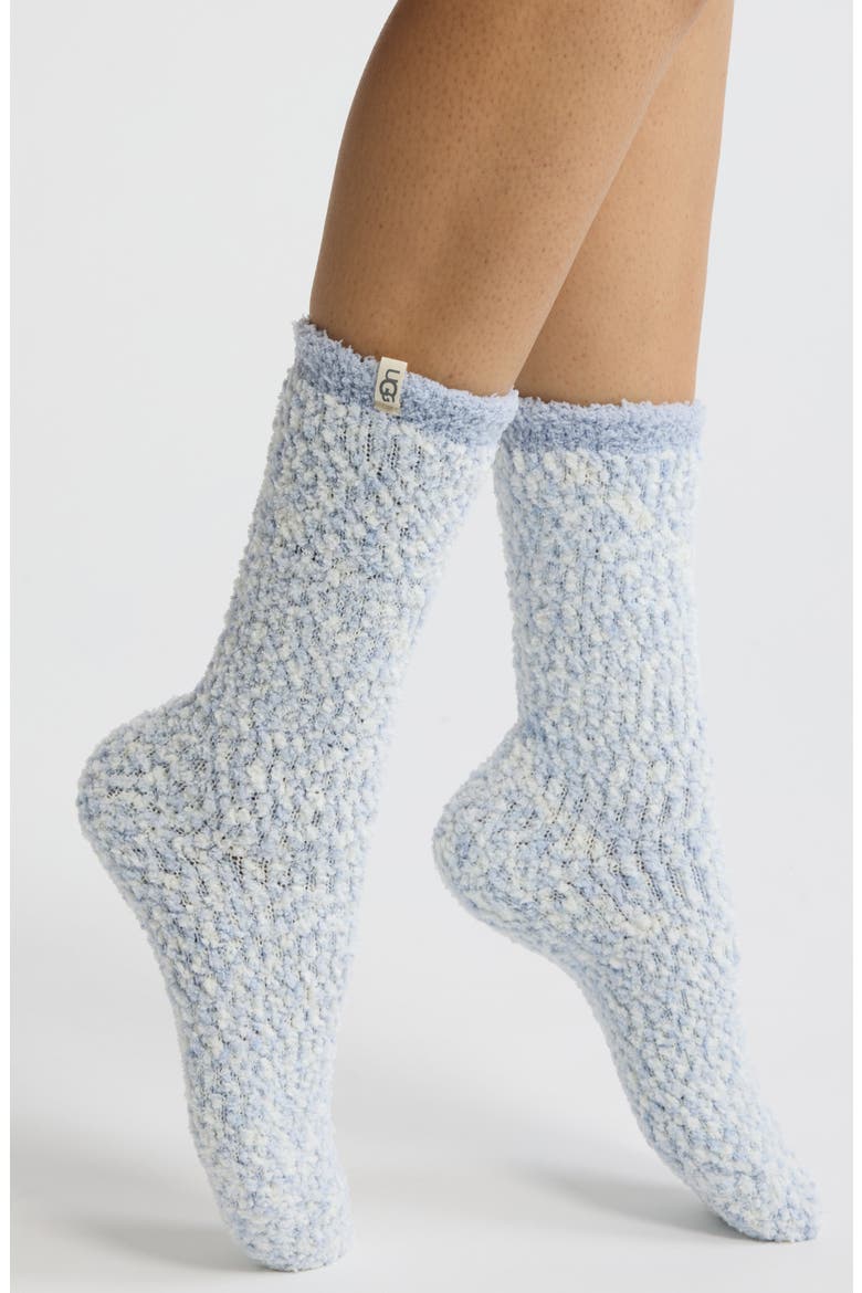 Chenille Crew Socks, Main, color, SKY BLUE