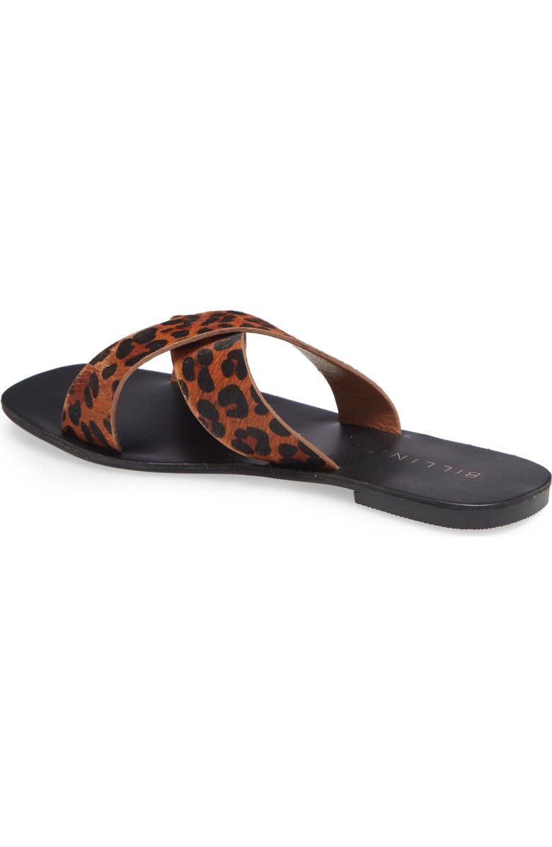 Billini Tahvo Leopard Print Genuine Calf Hair Slide Sandal, Alternate, color,