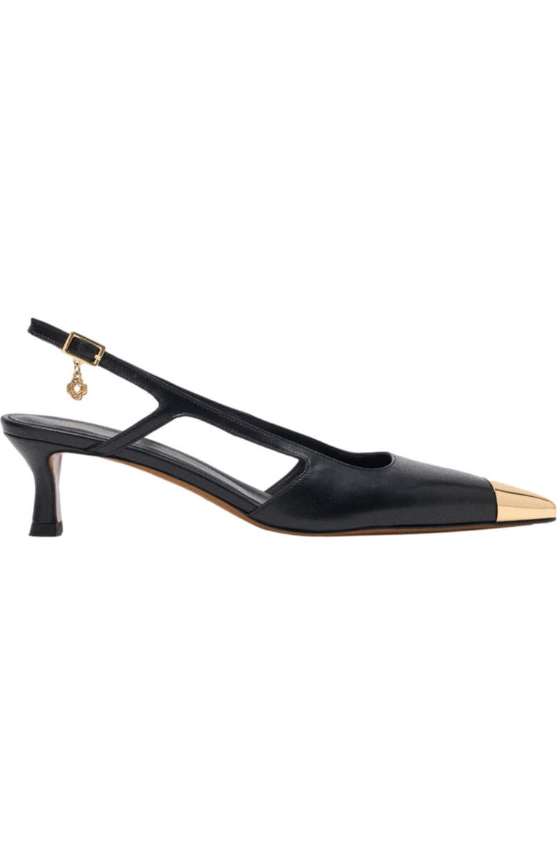 maje Smooth leather slingback pumps, Main, color, Black