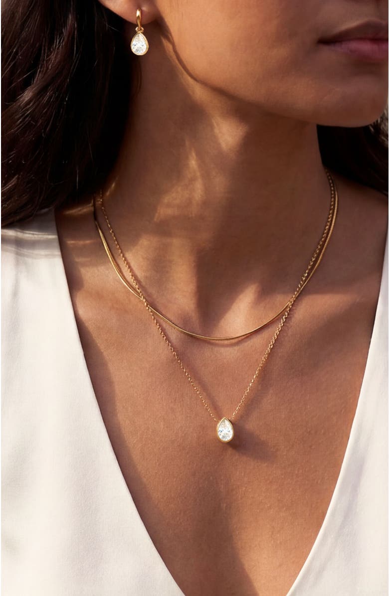 Stella & Dot Elisa Layered Necklace, Reversible Pear Pendant, Alternate, color,