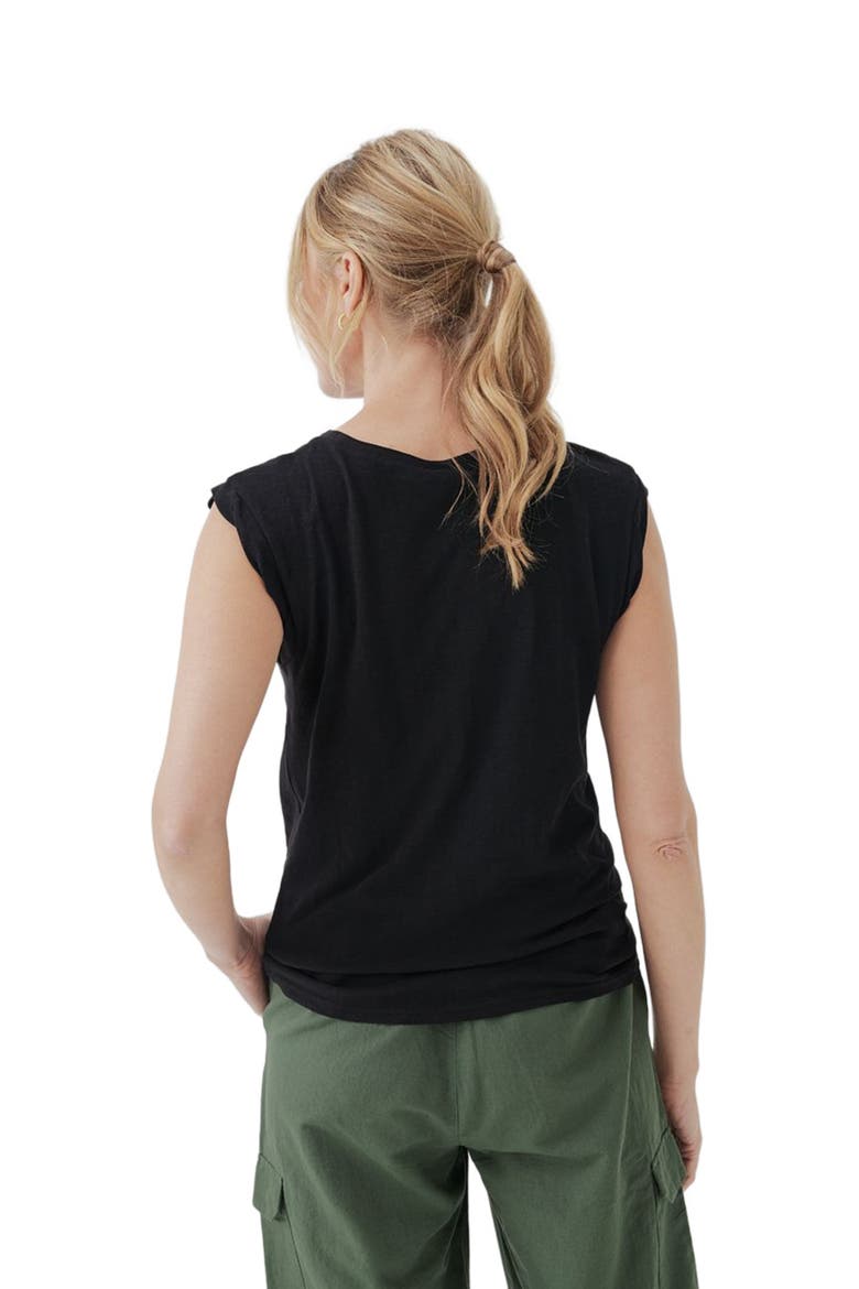 Organic Cotton Featherweight Slub Muscle Tee, Alternate, color, Black