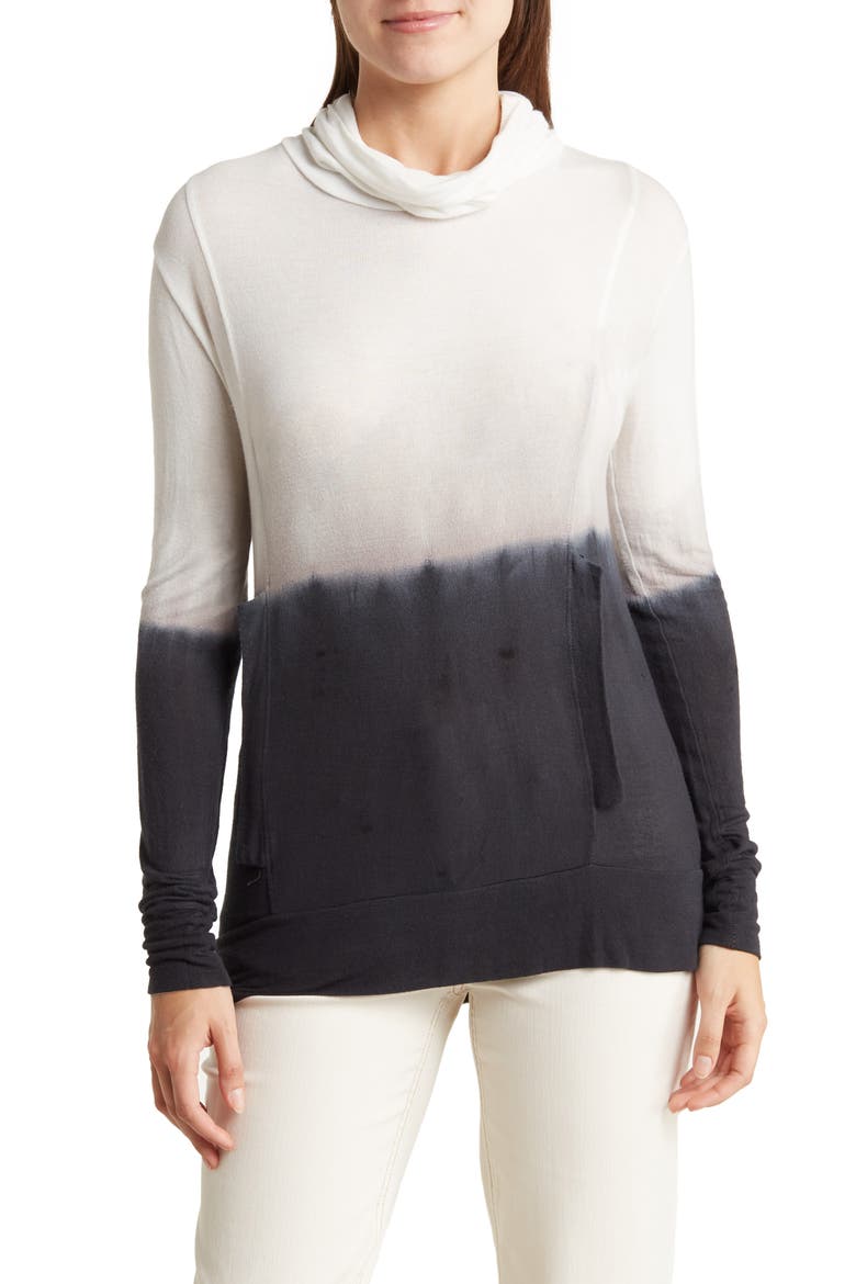 Turtleneck Banded Sweater, Main, color, IVORY/ BLACK