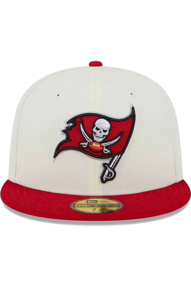 Men's New Era Cream Tampa Bay Buccaneers Retro 59FIFTY Fitted Hat, Alternate, color, Cream