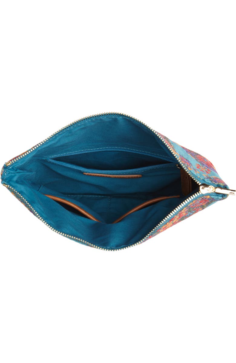 Sole Society Floral Jacquard Foldover Clutch, Alternate, color,